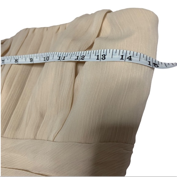 David’s Bridal Cream Chiffon Layered Skirt Formal Strapless Dress Bridesmaid 6 - Picture 10 of 15